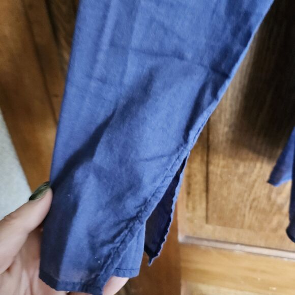 Gloria Vanderbilt Women’s L Navy Blue 100% Cotton Long-Sleeve Lightweight Tunic - Picture 2 of 6